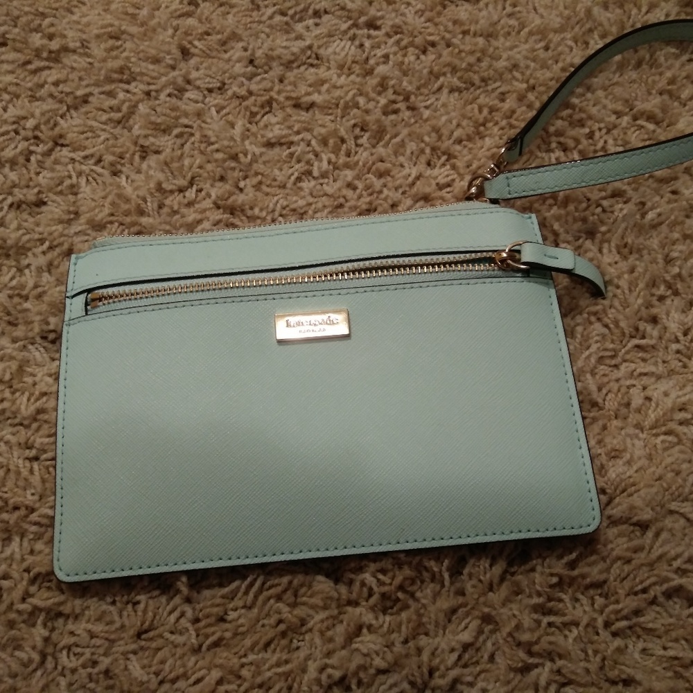 Kate spade wristlet wallet in light blue